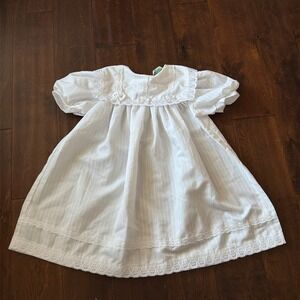 Vintage Sarah Ann White Lace Bow Special Occasion Dress Kids Size 6 Made in USA
